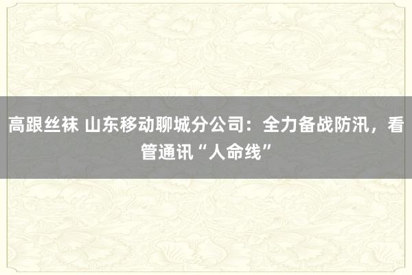 高跟丝袜 山东移动聊城分公司：全力备战防汛，看管通讯“人命线”