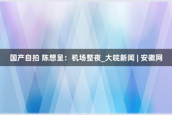 国产自拍 陈想呈：机场整夜_大皖新闻 | 安徽网