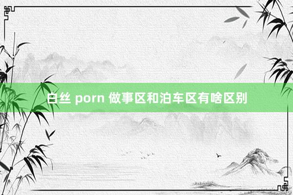 白丝 porn 做事区和泊车区有啥区别